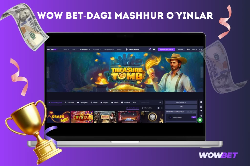 O‘zbekistonda mashhur Wow Bet kazino o‘yinlari